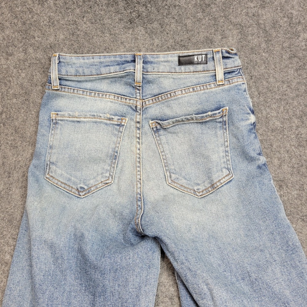 Kut From The Kloth Jeans Womens 0 Blue Denim High Rise Ankle VTG Straight Preppy - Picture 6 of 13